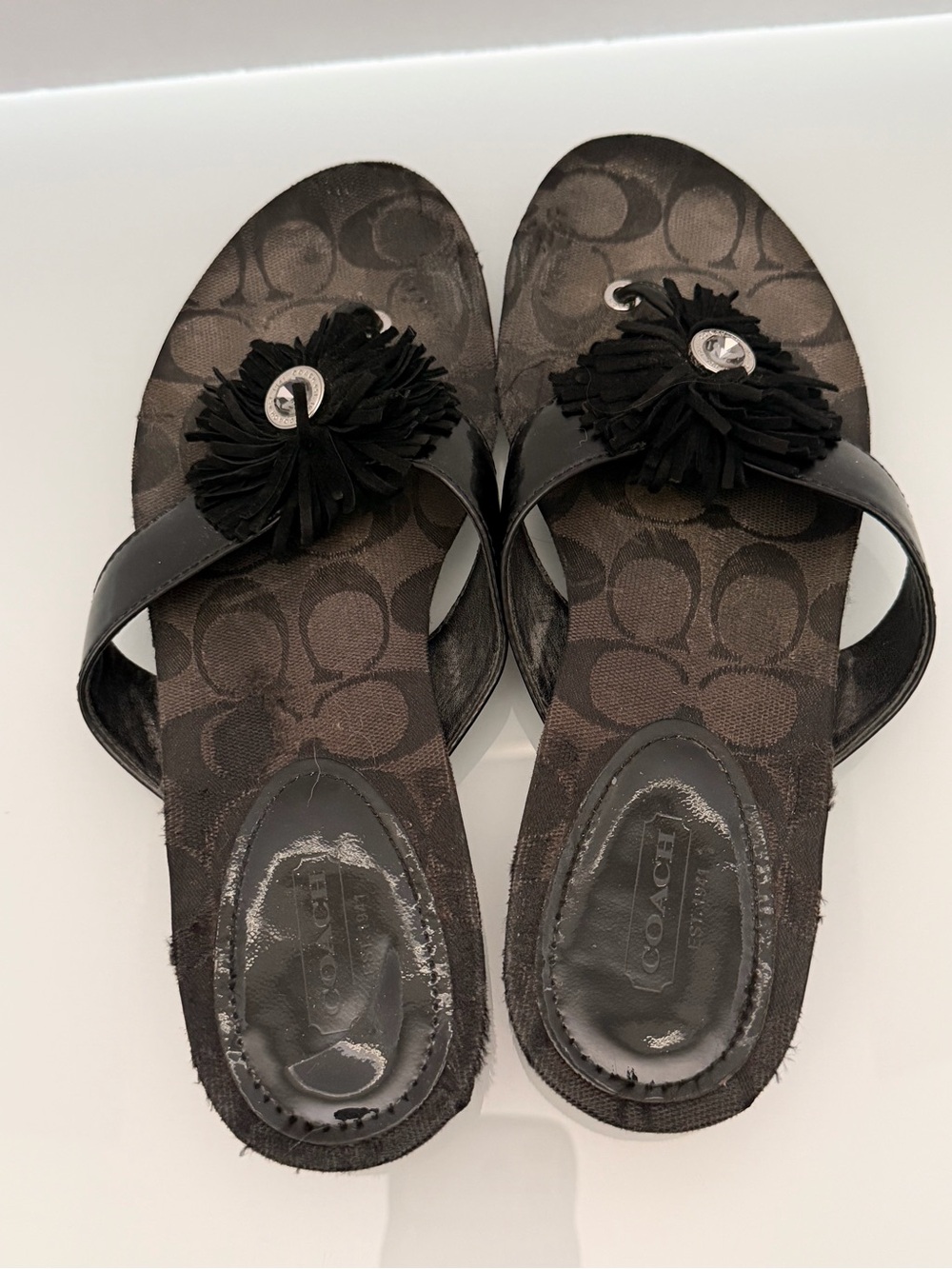 Coach Suki thong sandals black-9.5B